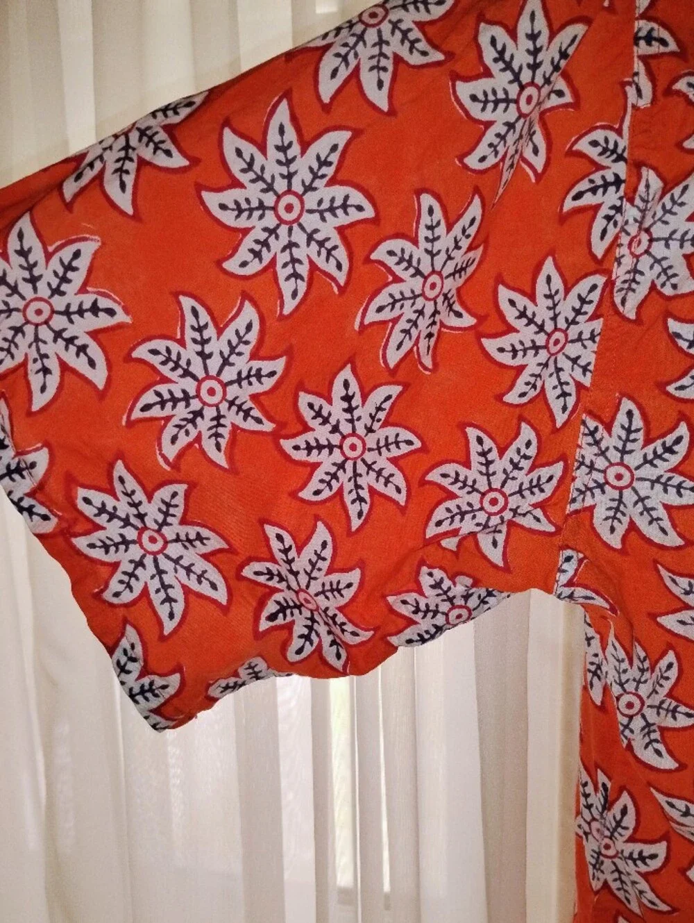 Roberta Roller Rabbit Men's Burnt Orange Cotton Print Short Sleeve Buttondown M